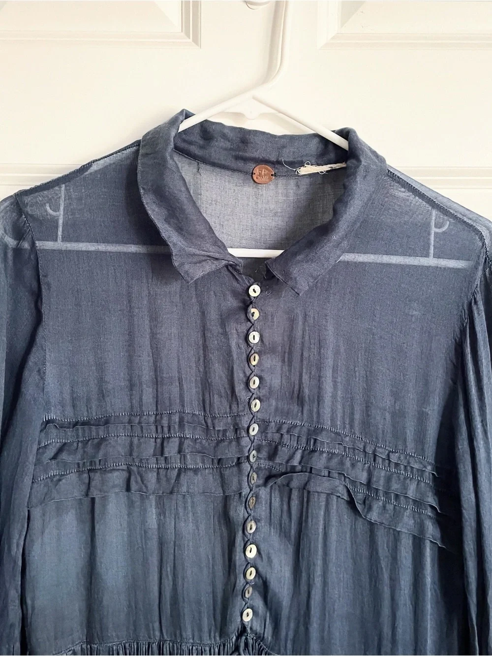 Free People Navy Blue Sheer Maxi Dress